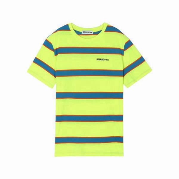 Fila T-Shirt Herr Gröna / Blå - Striped S/S,60527-OGUD
